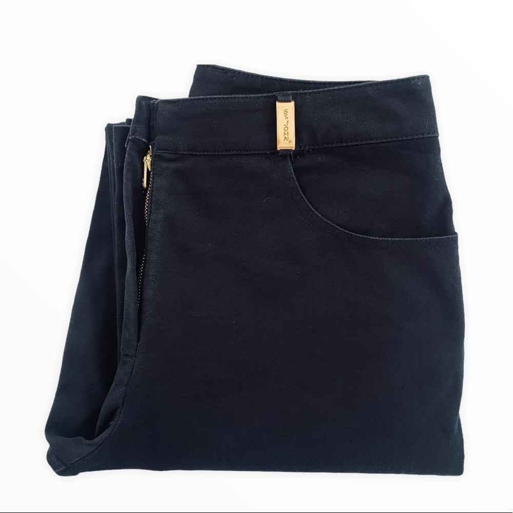 St. John Vintage Black Stretch Denim‎ Straight Leg Jeans Size 6